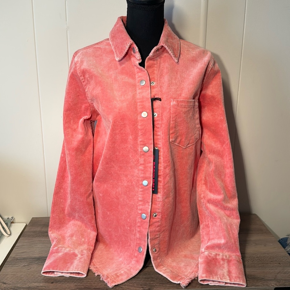 Pink Corduroy Button Down Shirt